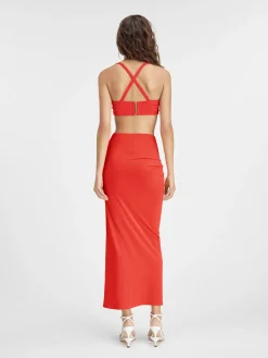 Discount Jacquemus De Drapeado rok Orange