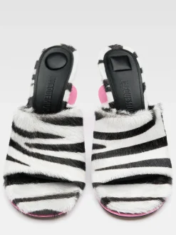 Online Jacquemus De dubbele muiltjes Black&WhiteZebra
