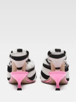Online Jacquemus De dubbele muiltjes Black&WhiteZebra