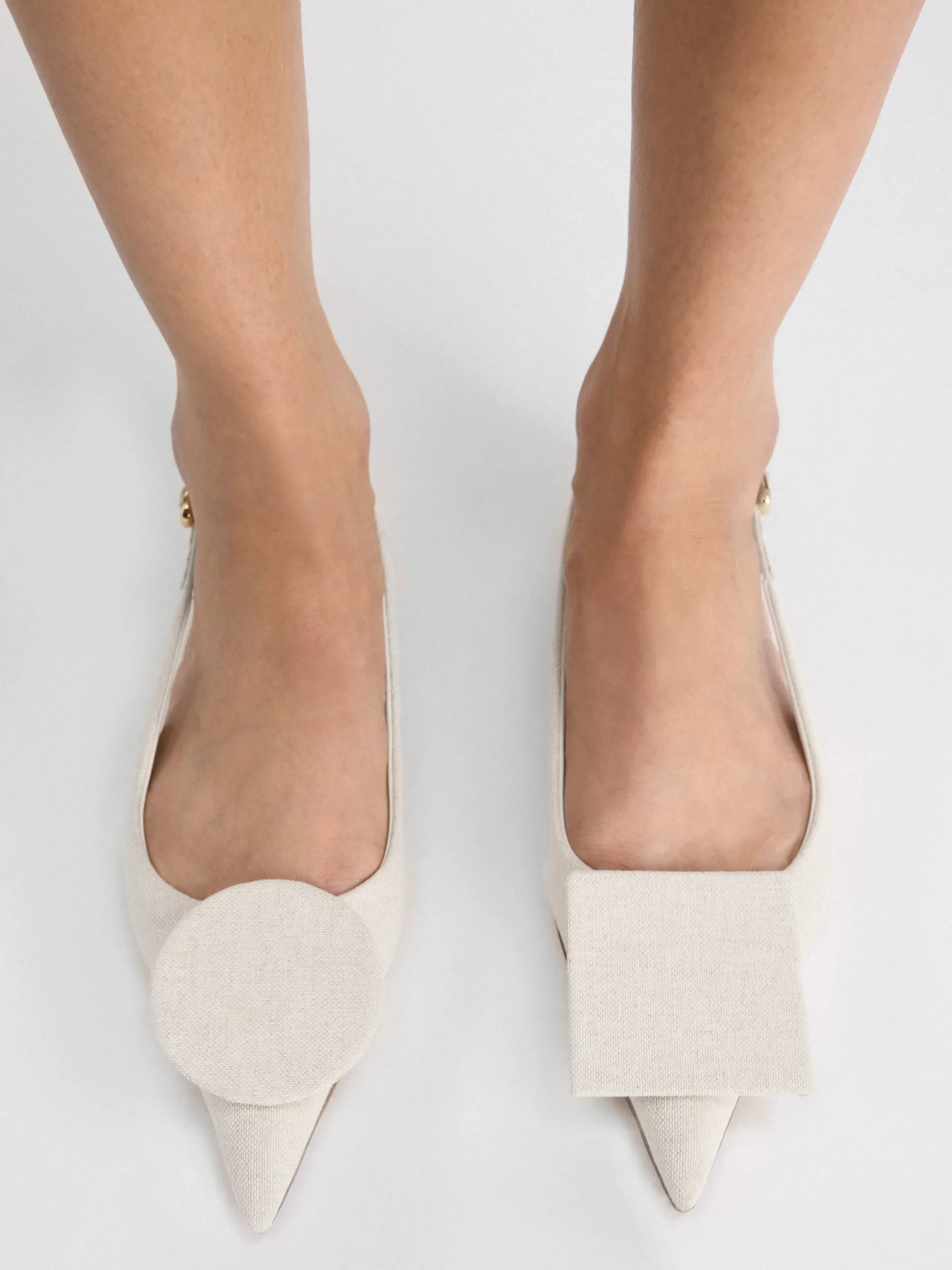 Online Jacquemus De Duelo platte slingbacks LightGreige