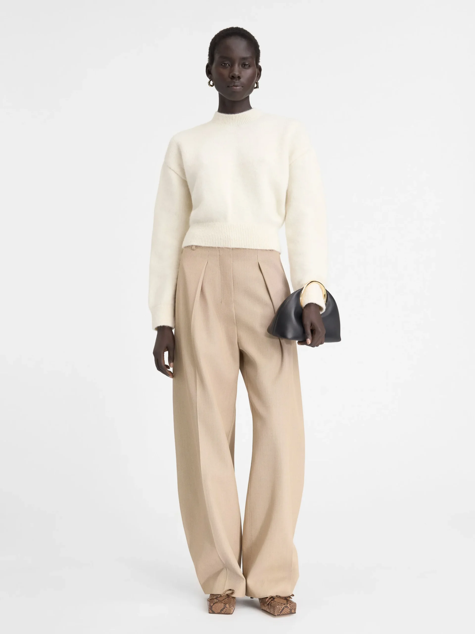 New Jacquemus De gebreide trui LightBeige