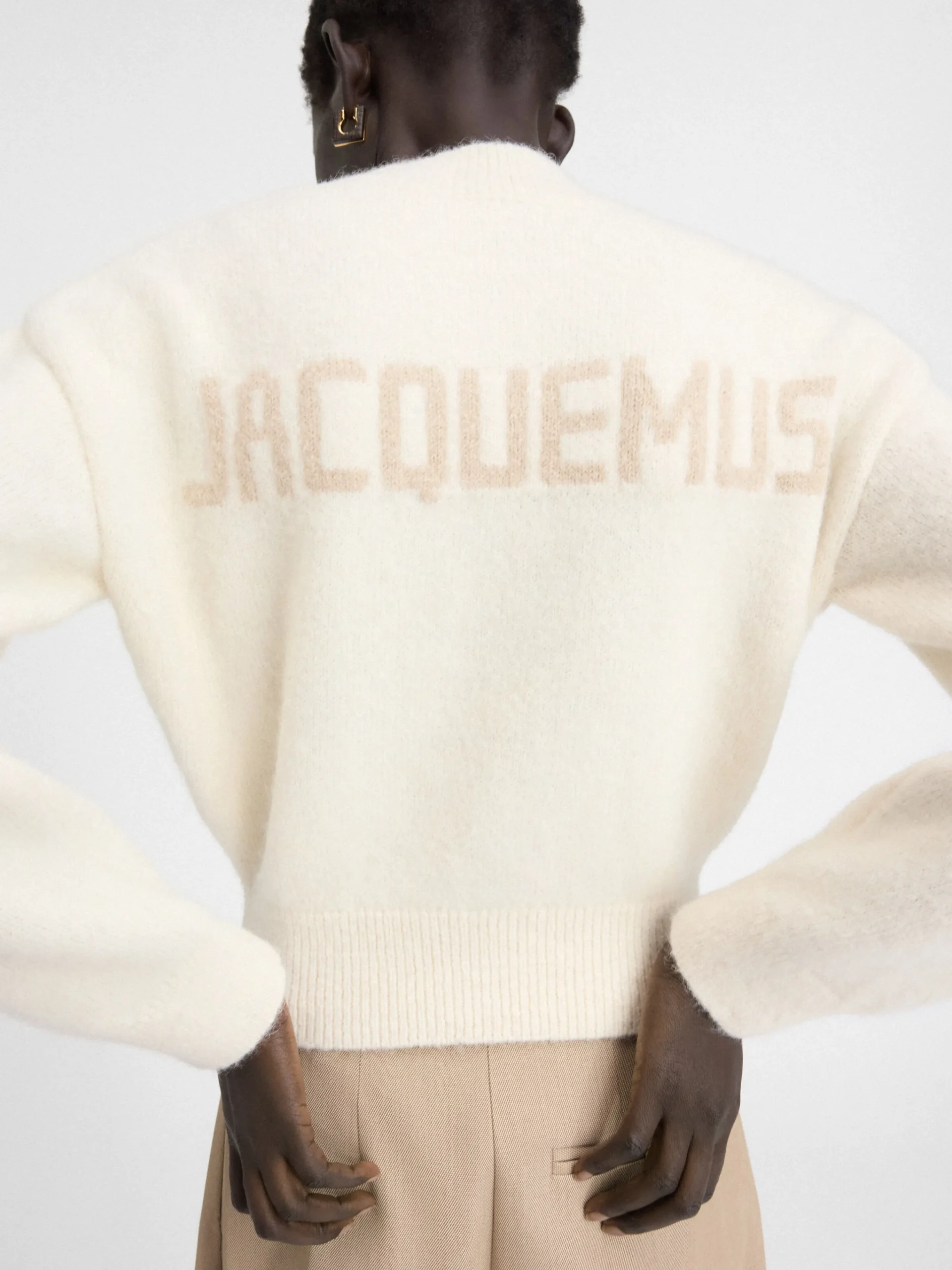 New Jacquemus De gebreide trui LightBeige