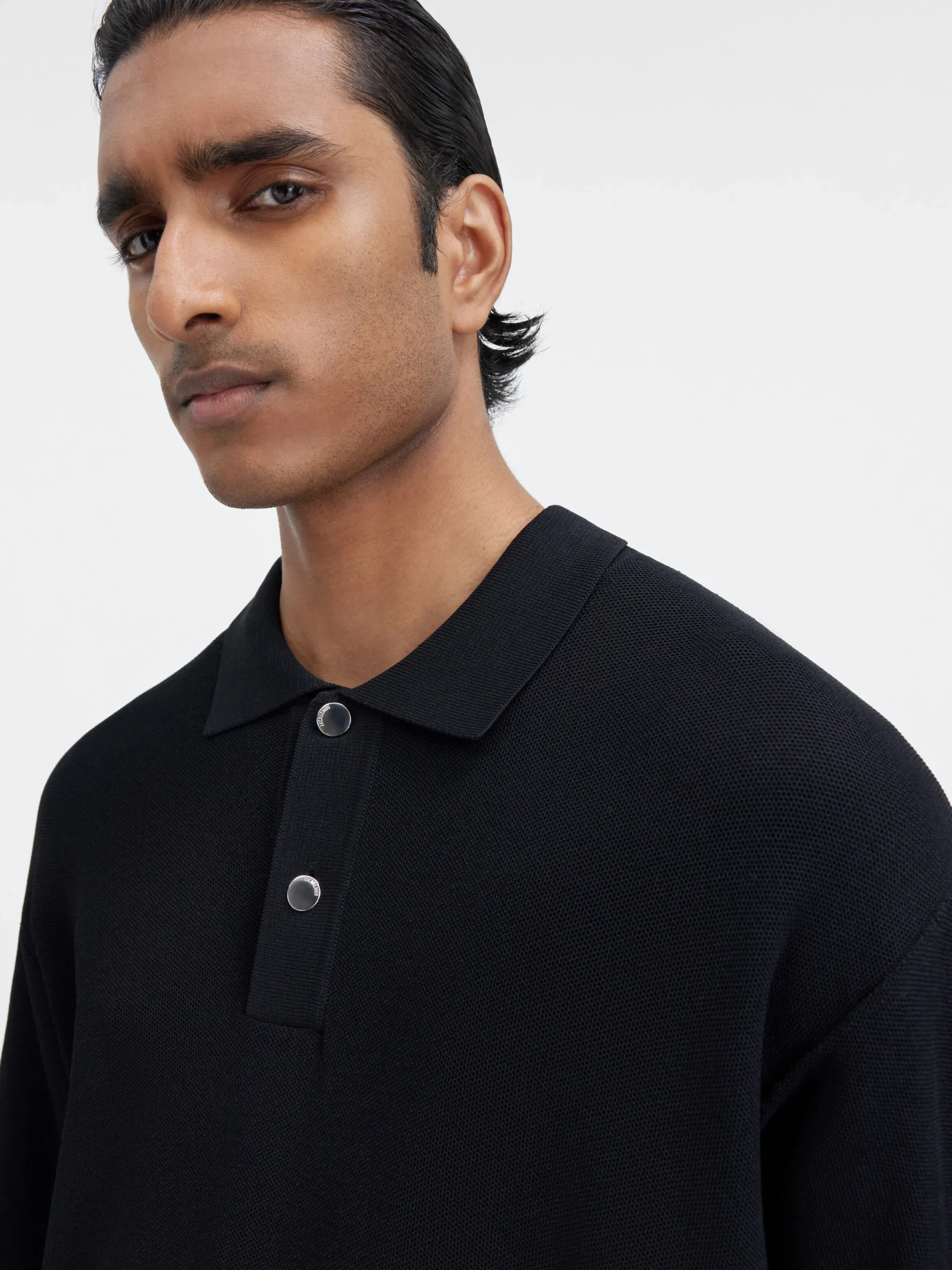 Hot Jacquemus De gebreide polo Black