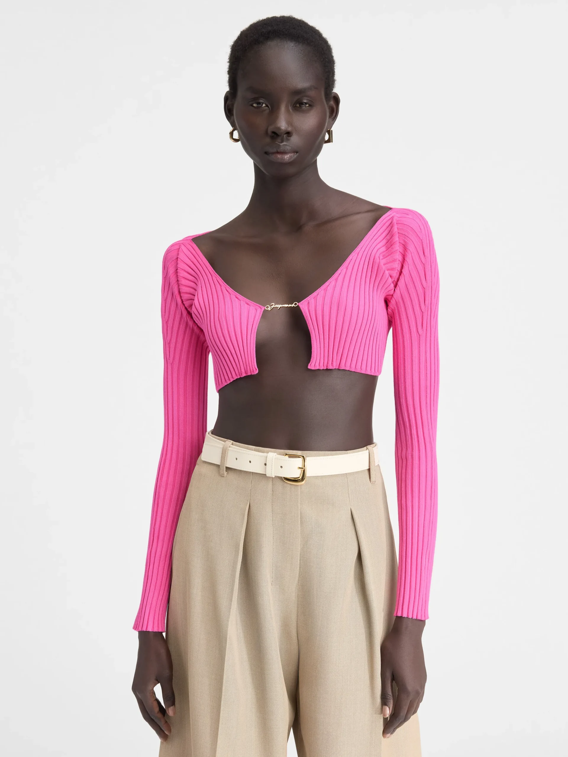 Sale Jacquemus De gebreide Pralù NeonPink