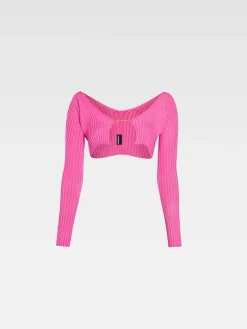 Sale Jacquemus De gebreide Pralù NeonPink