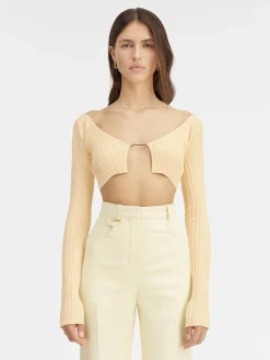 Discount Jacquemus De gebreide Pralù LightYellow