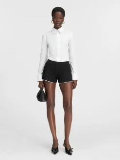 Fashion Jacquemus De gebreide shorts met plooien Black