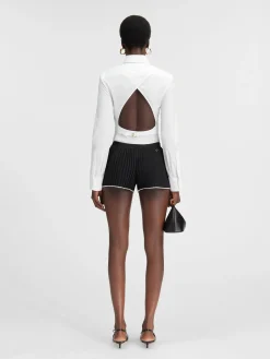 Fashion Jacquemus De gebreide shorts met plooien Black