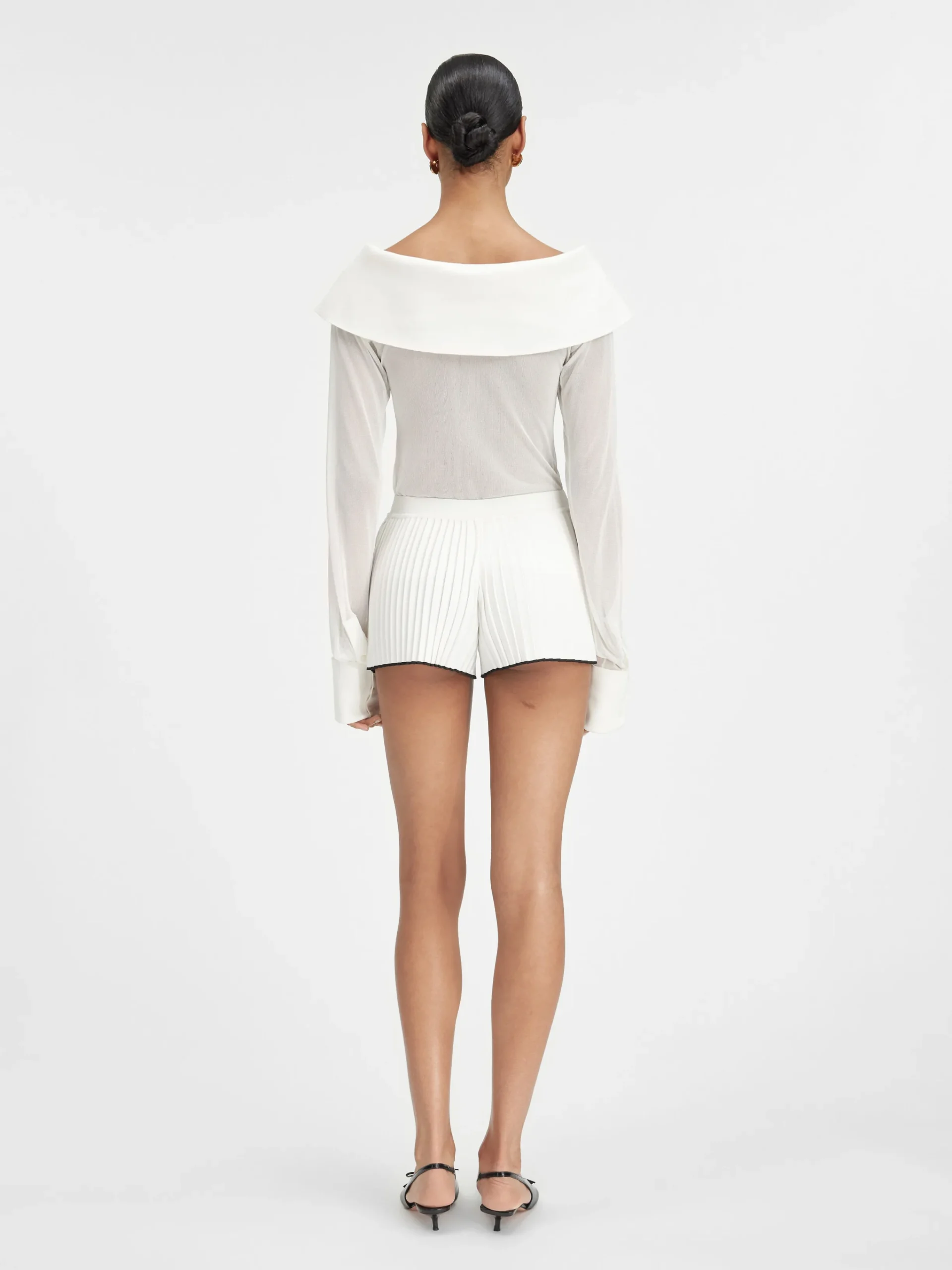 Discount Jacquemus De gebreide shorts met plooien White
