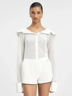 Discount Jacquemus De gebreide shorts met plooien White