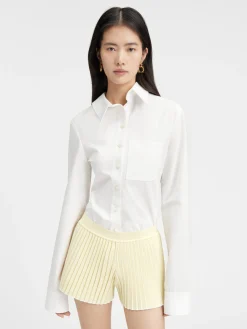 Best Jacquemus De gebreide shorts met plooien LightYellow