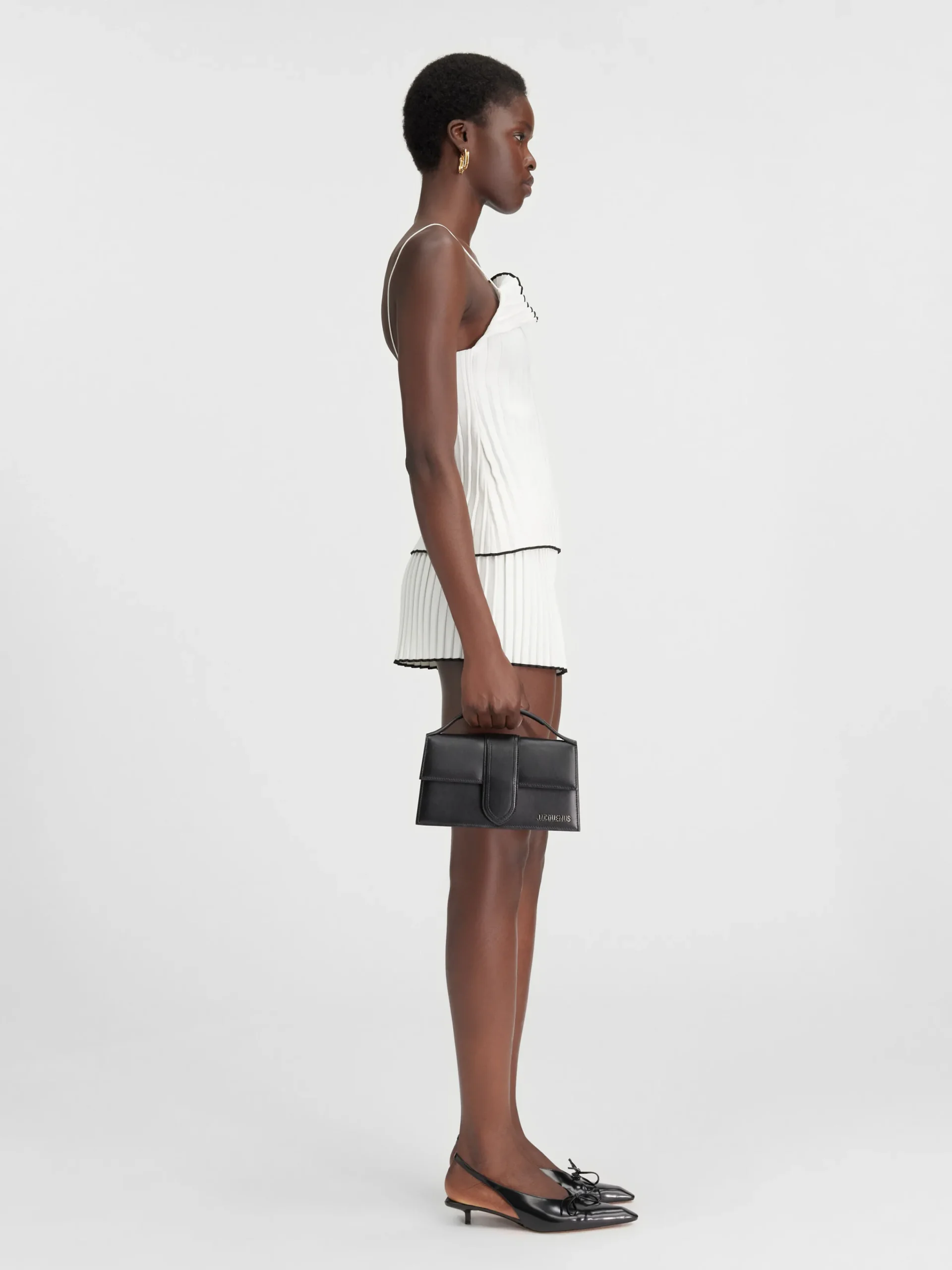 Sale Jacquemus De gebreide top met plooien White