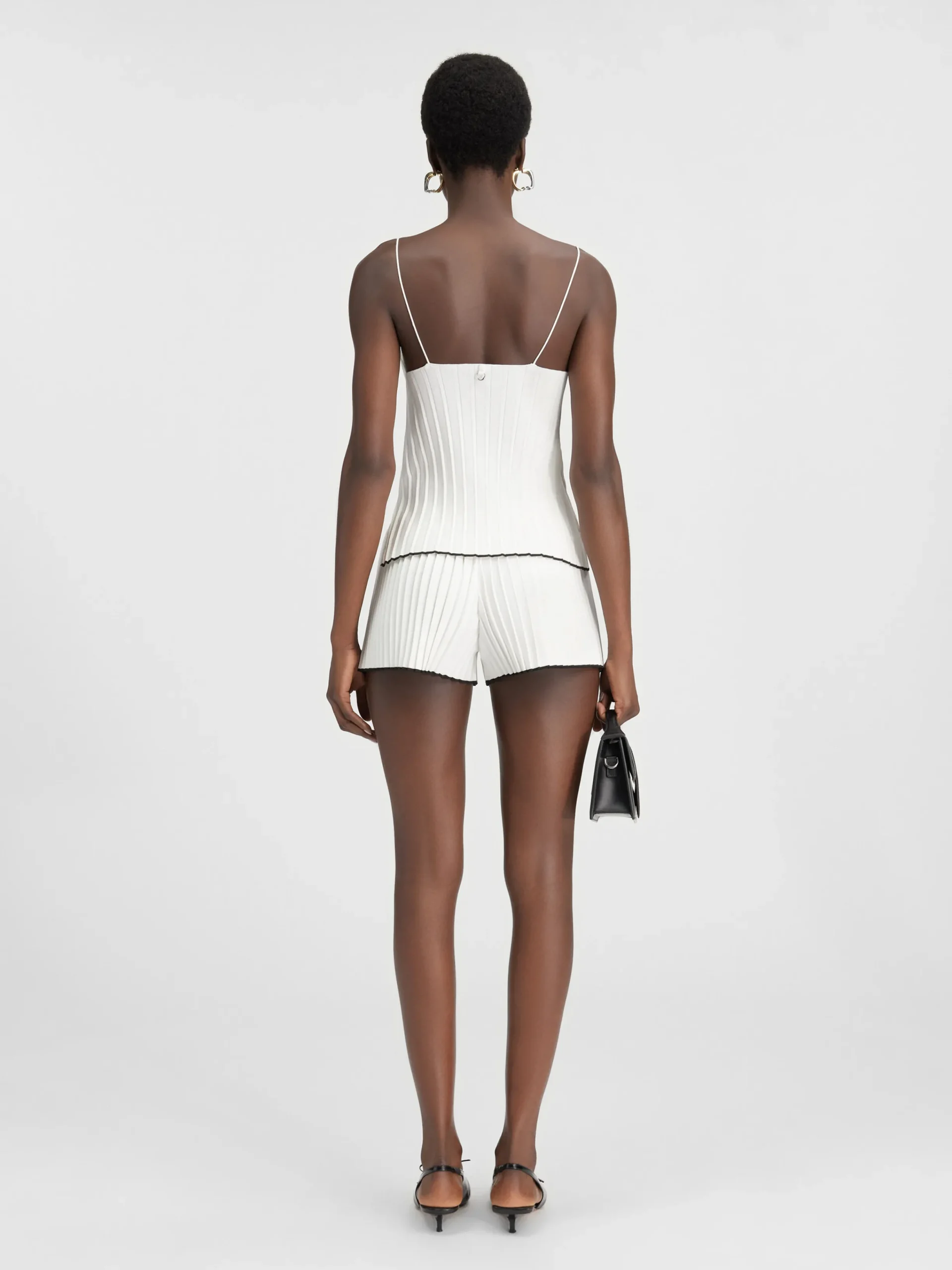 Sale Jacquemus De gebreide top met plooien White
