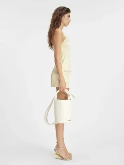 New Jacquemus De gebreide top met plooien LightYellow