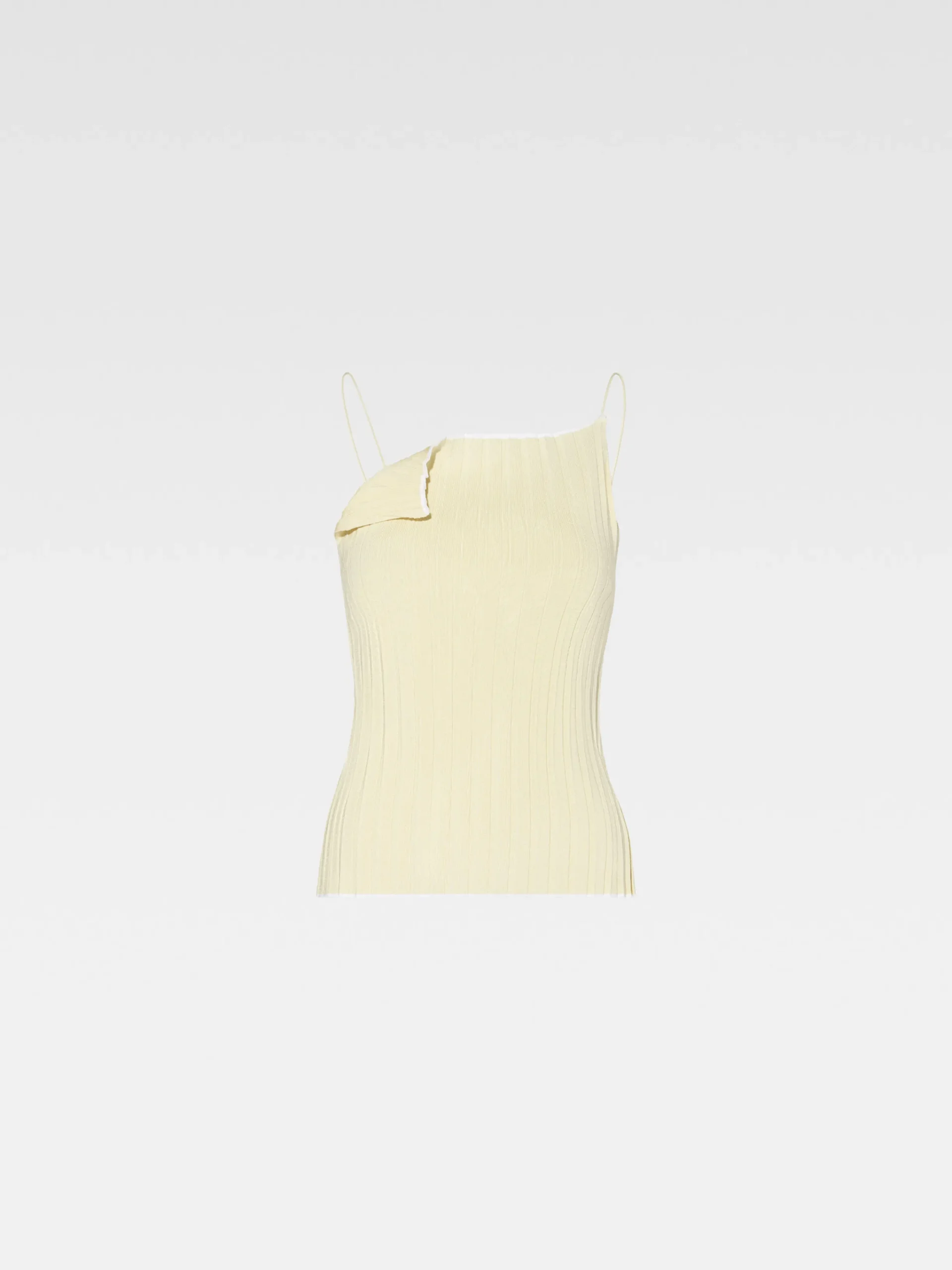New Jacquemus De gebreide top met plooien LightYellow