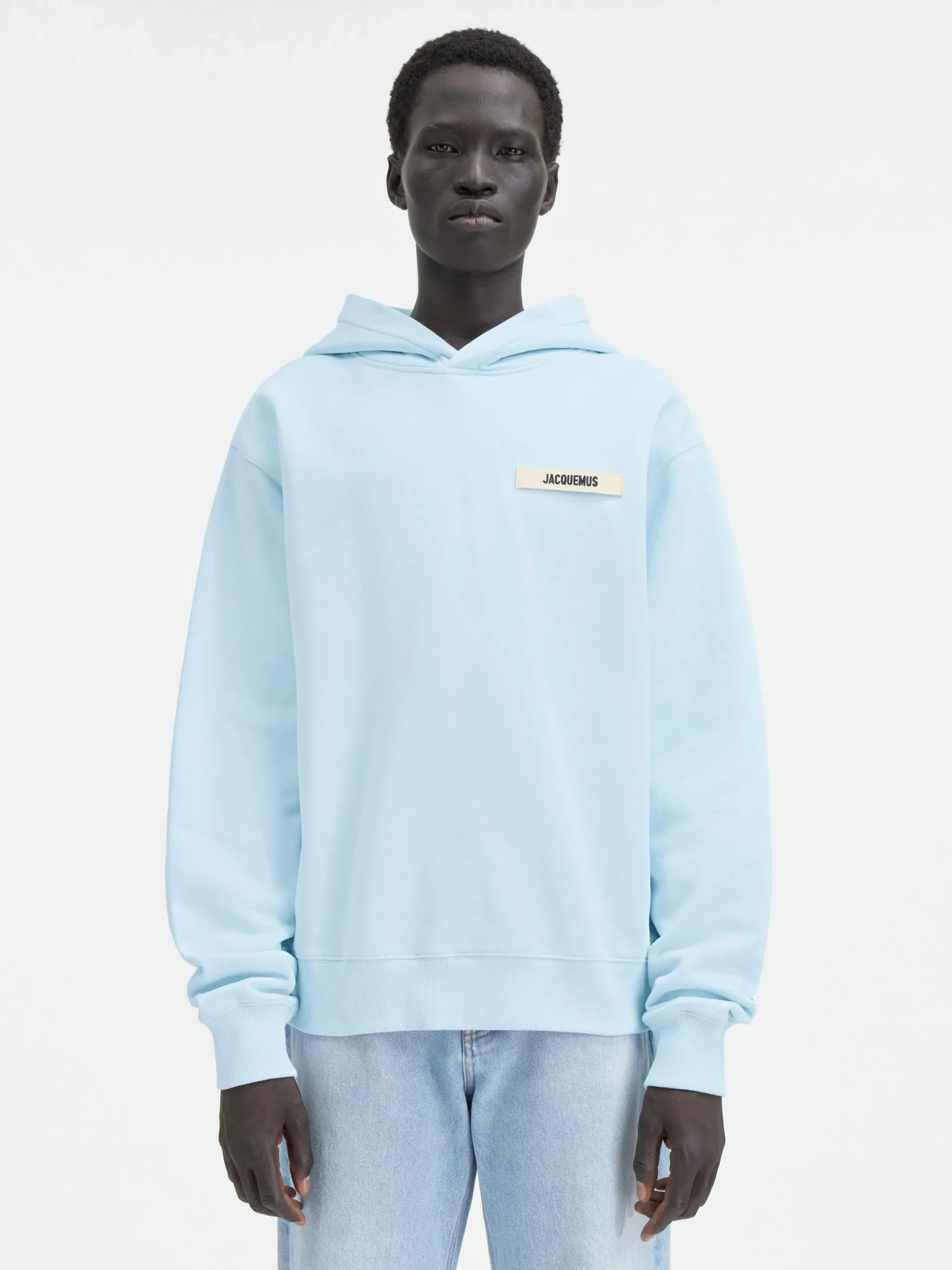 New Jacquemus De Gros Grain hoodie LightBlue