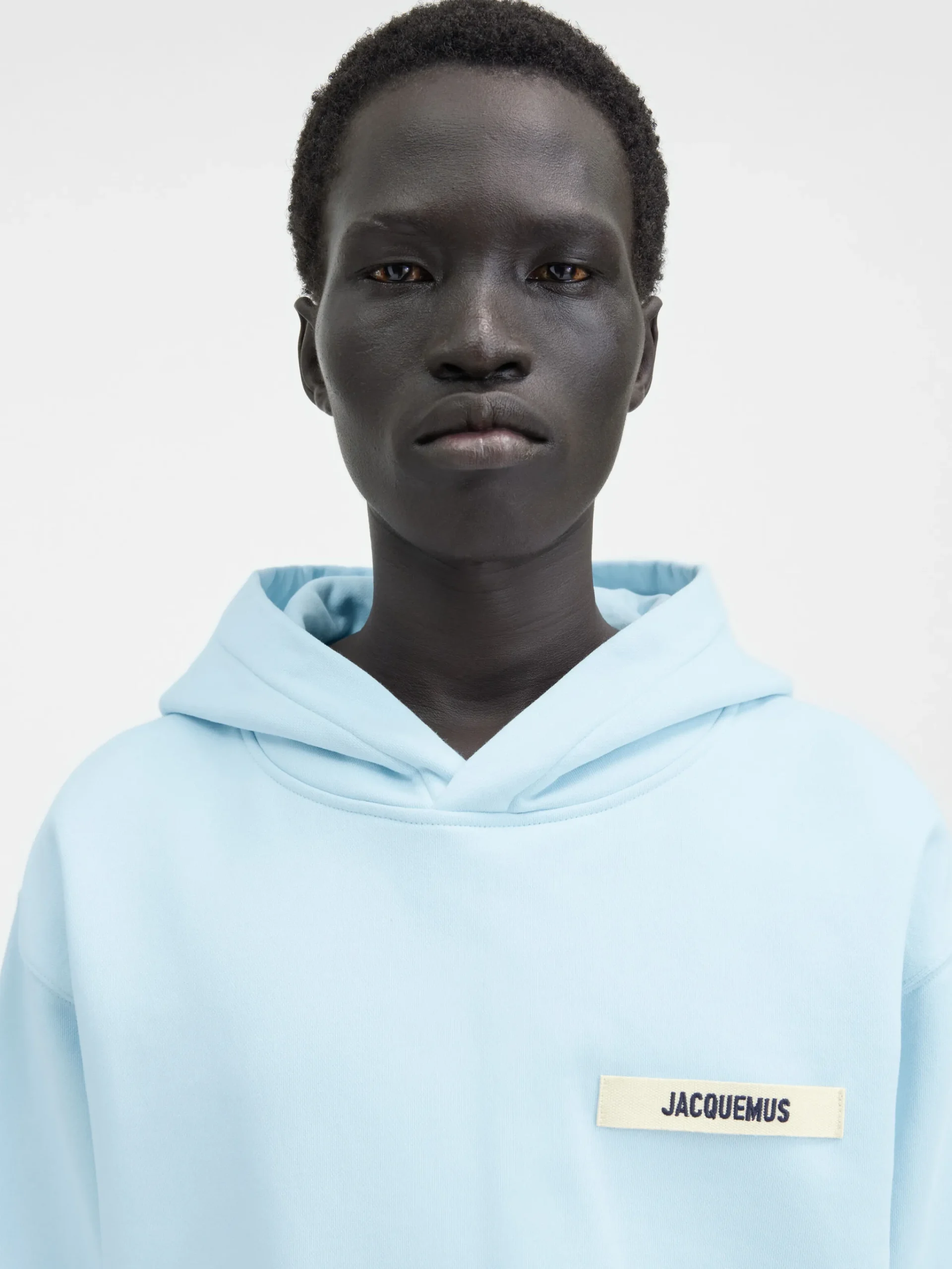 New Jacquemus De Gros Grain hoodie LightBlue