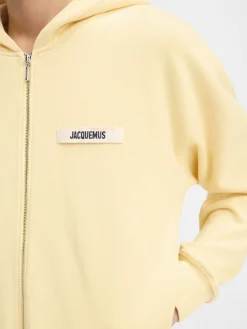 Discount Jacquemus De Gros Grain hoodie met rits LightYellow
