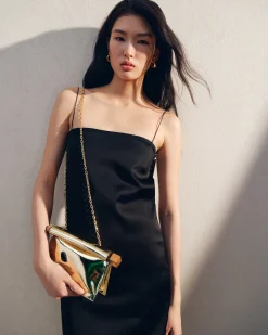 New Jacquemus De kleine Rond Carr&eacute; clutch Gold