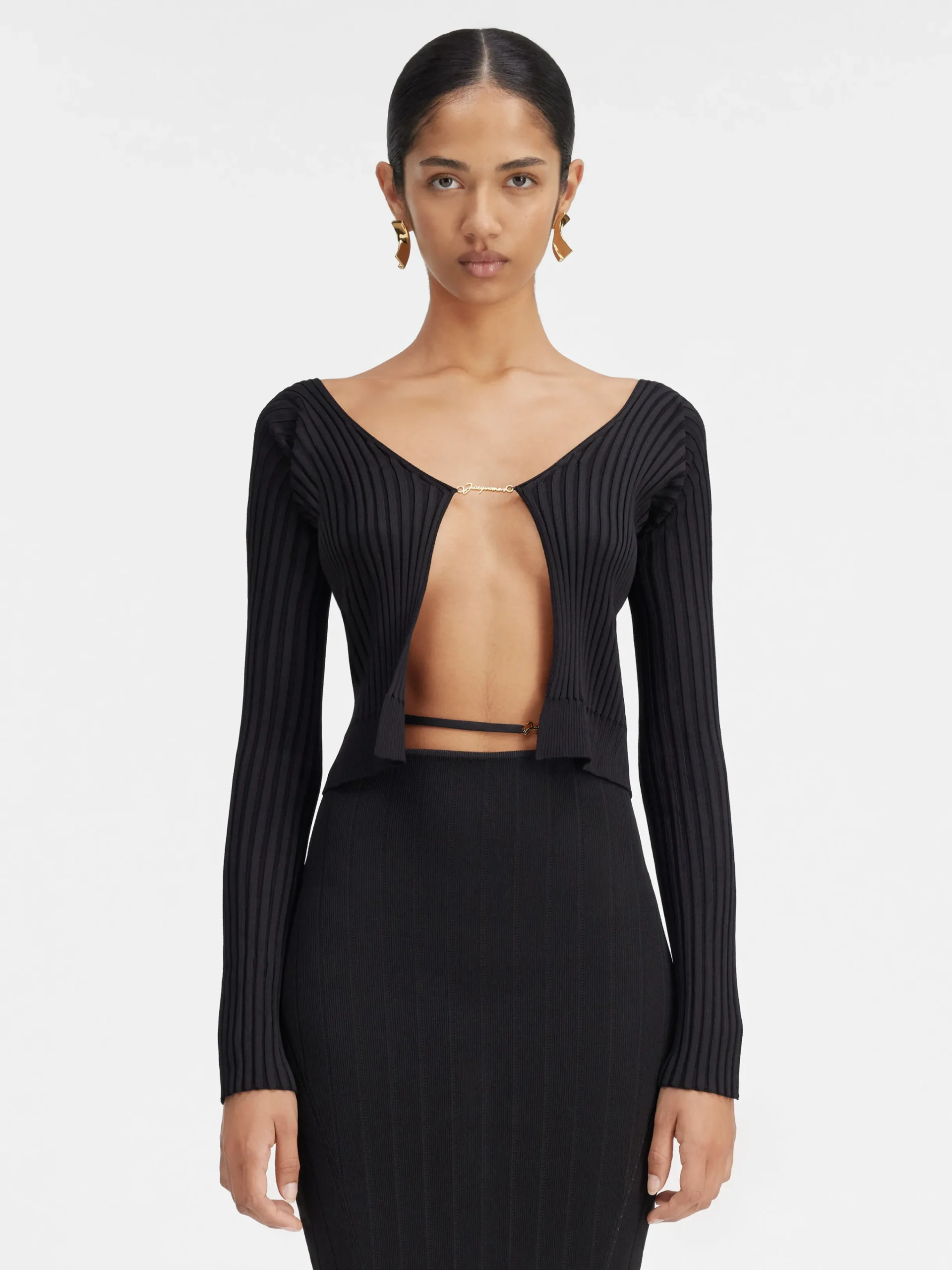 Hot Jacquemus De lange gebreide Pralù Black