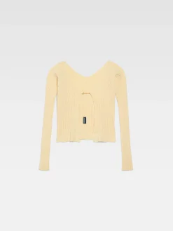 Hot Jacquemus De lange gebreide Pralù LightYellow