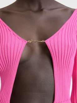 Outlet Jacquemus De lange gebreide Pralù NeonPink