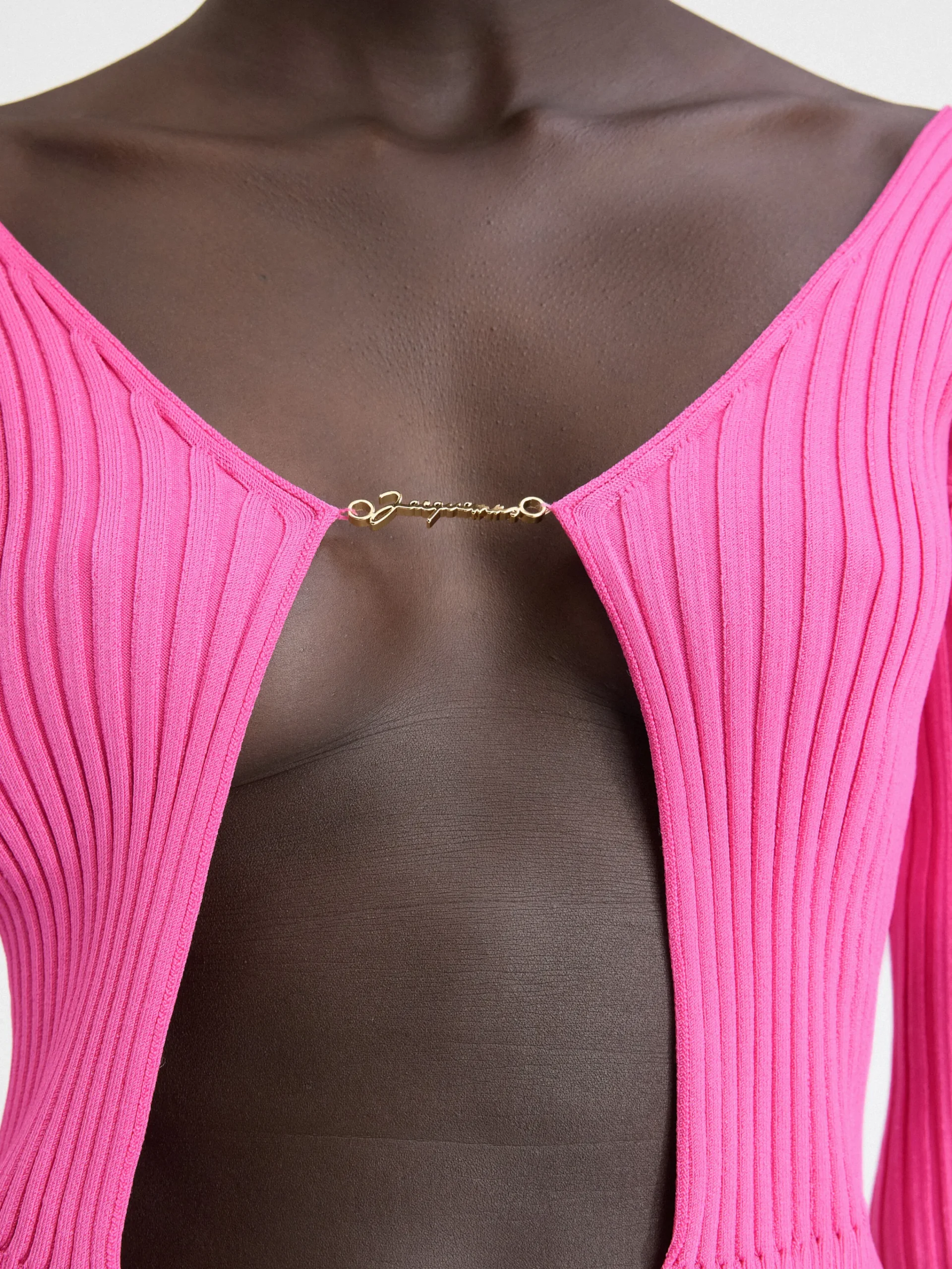 Outlet Jacquemus De lange gebreide Pralù NeonPink