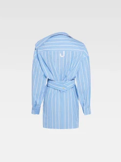 Hot Jacquemus De mini overhemdjurk JacquardBlue/White