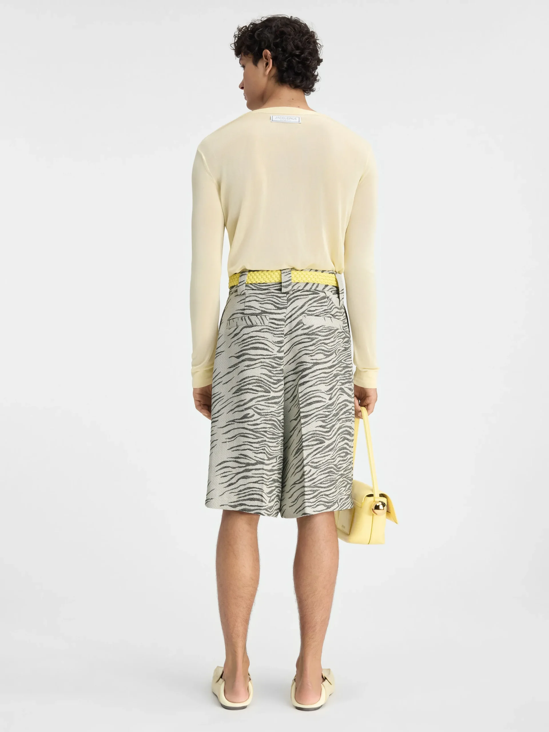 Online Jacquemus De Navega korte broek JacquardMottledZebraBlack