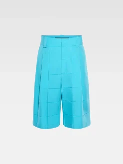 Hot Jacquemus De Navega korte broek met plooien Turquoise