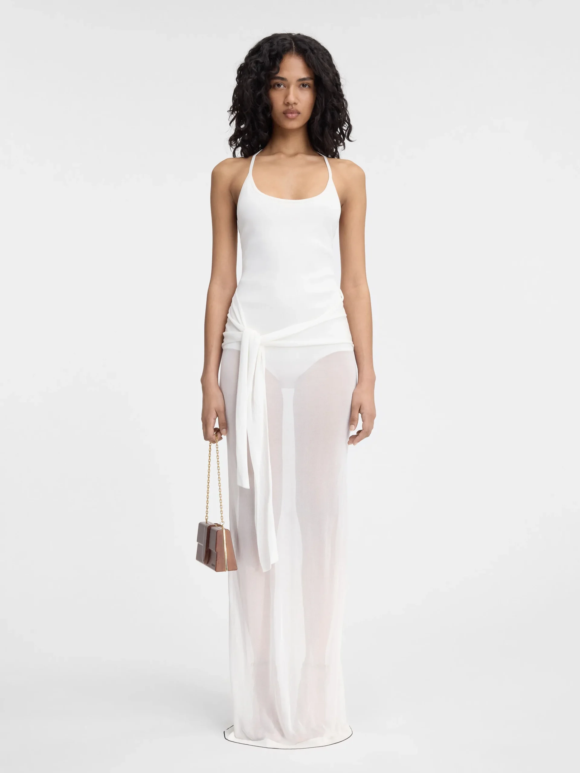Sale Jacquemus De Nodo gebreide jurk Off-White