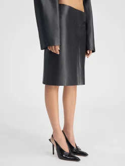 Discount Jacquemus De Obra leren rok Black