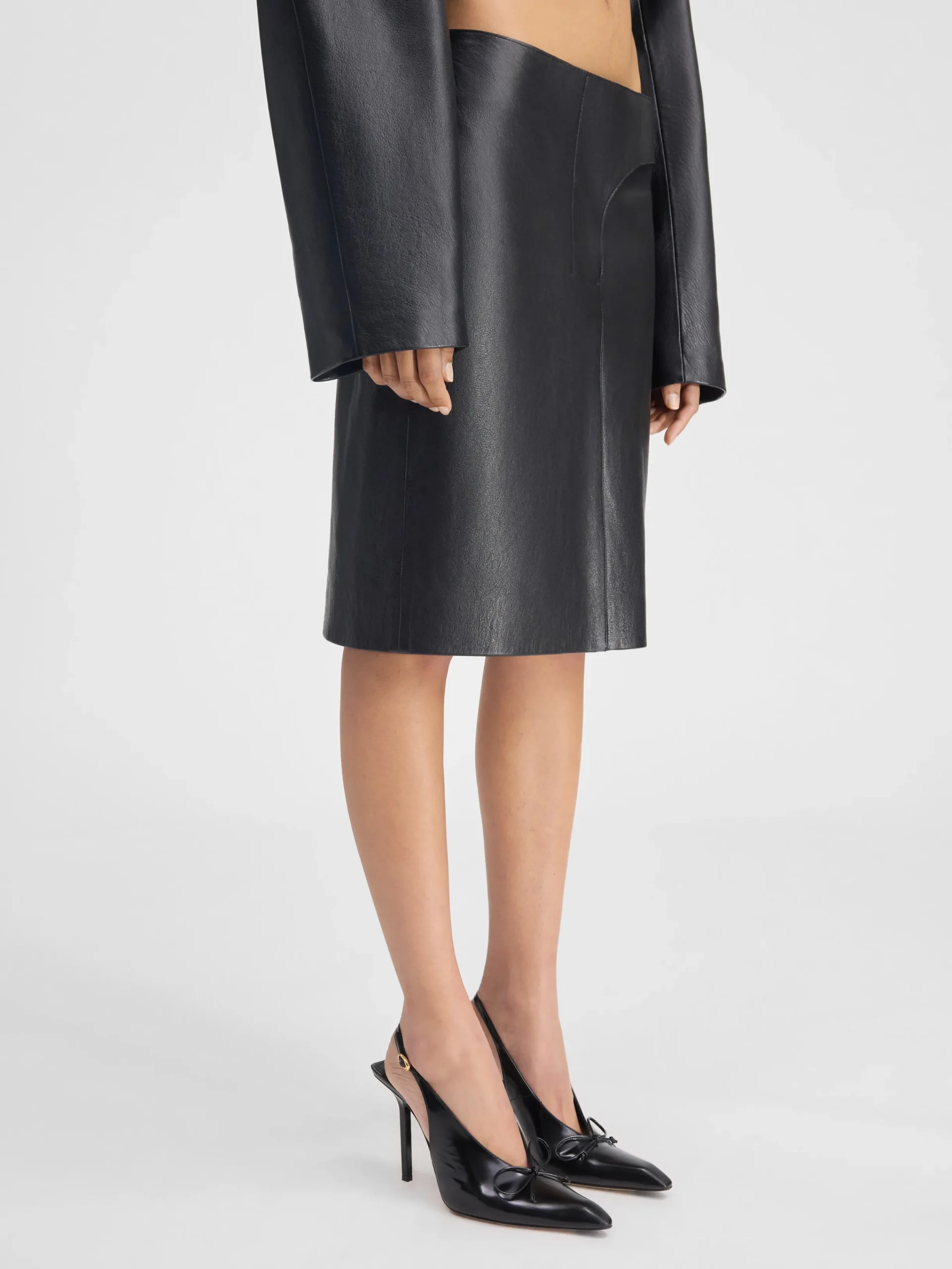 Discount Jacquemus De Obra leren rok Black
