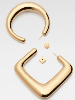 Hot Jacquemus De Ovalo grote oorringen LightGold