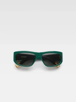 Discount Jacquemus De Pilota zonnebril DarkGreen
