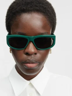 Discount Jacquemus De Pilota zonnebril DarkGreen
