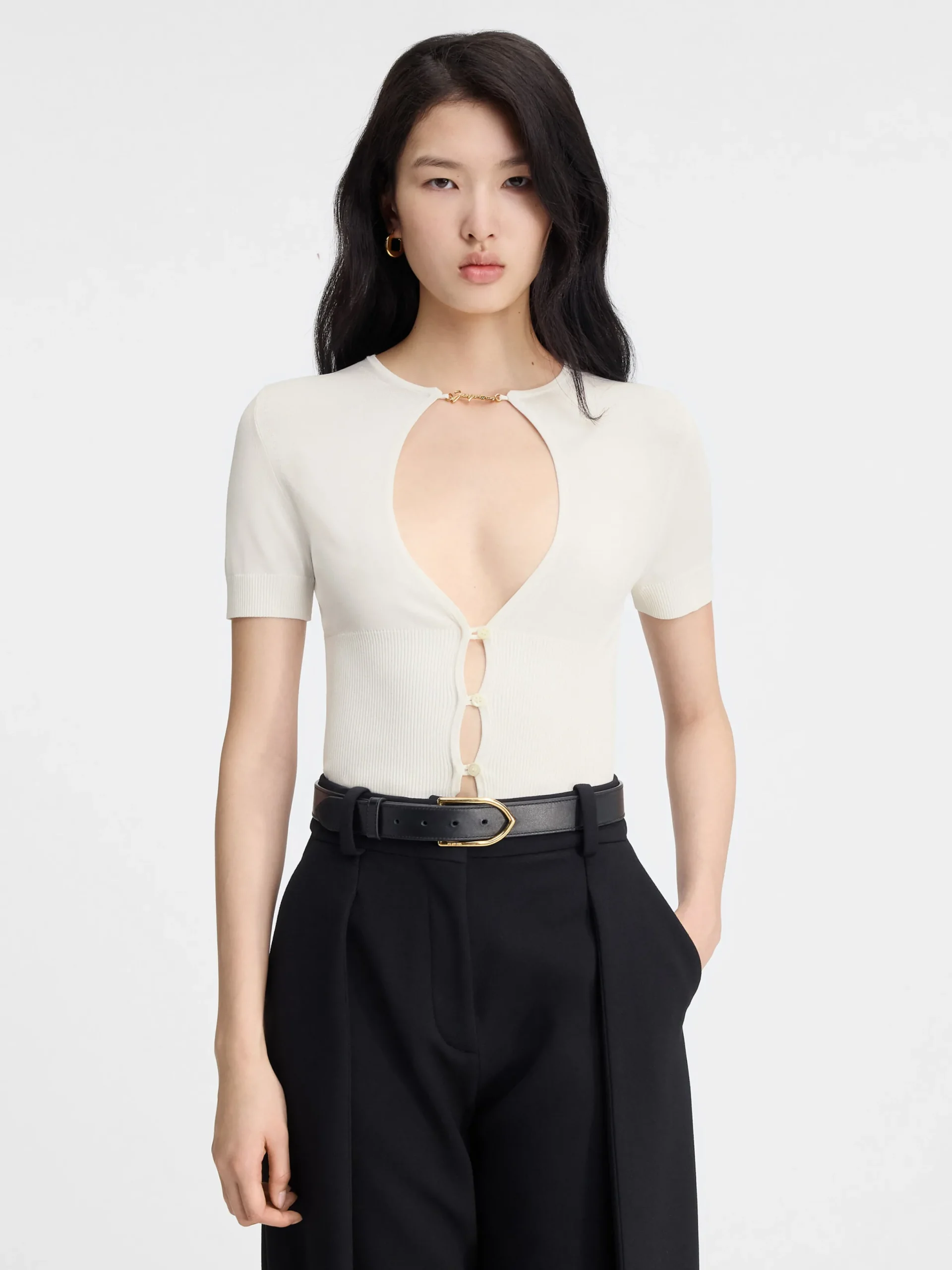 New Jacquemus De Pralù top met korte mouwen Off-White