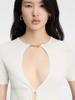 New Jacquemus De Pralù top met korte mouwen Off-White