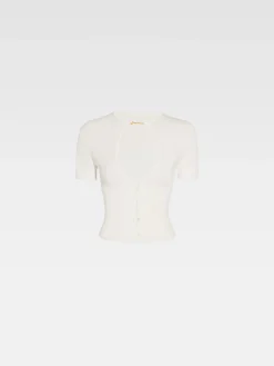 New Jacquemus De Pralù top met korte mouwen Off-White