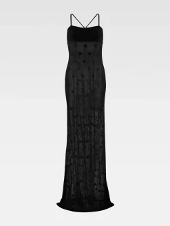 Sale Jacquemus De Puntini gebreide jurk Black