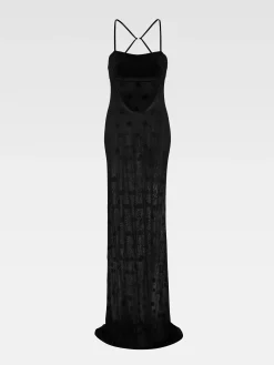 Sale Jacquemus De Puntini gebreide jurk Black