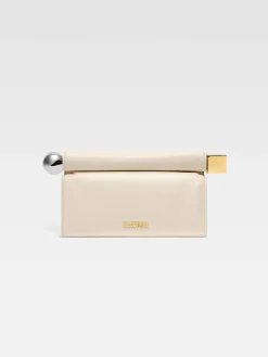 Sale Jacquemus De Rond Carr&eacute; clutch LightIvory