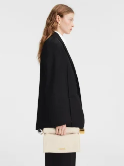 Sale Jacquemus De Rond Carr&eacute; clutch LightIvory
