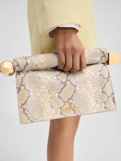 Clearance Jacquemus De Rond Carré clutch Beige