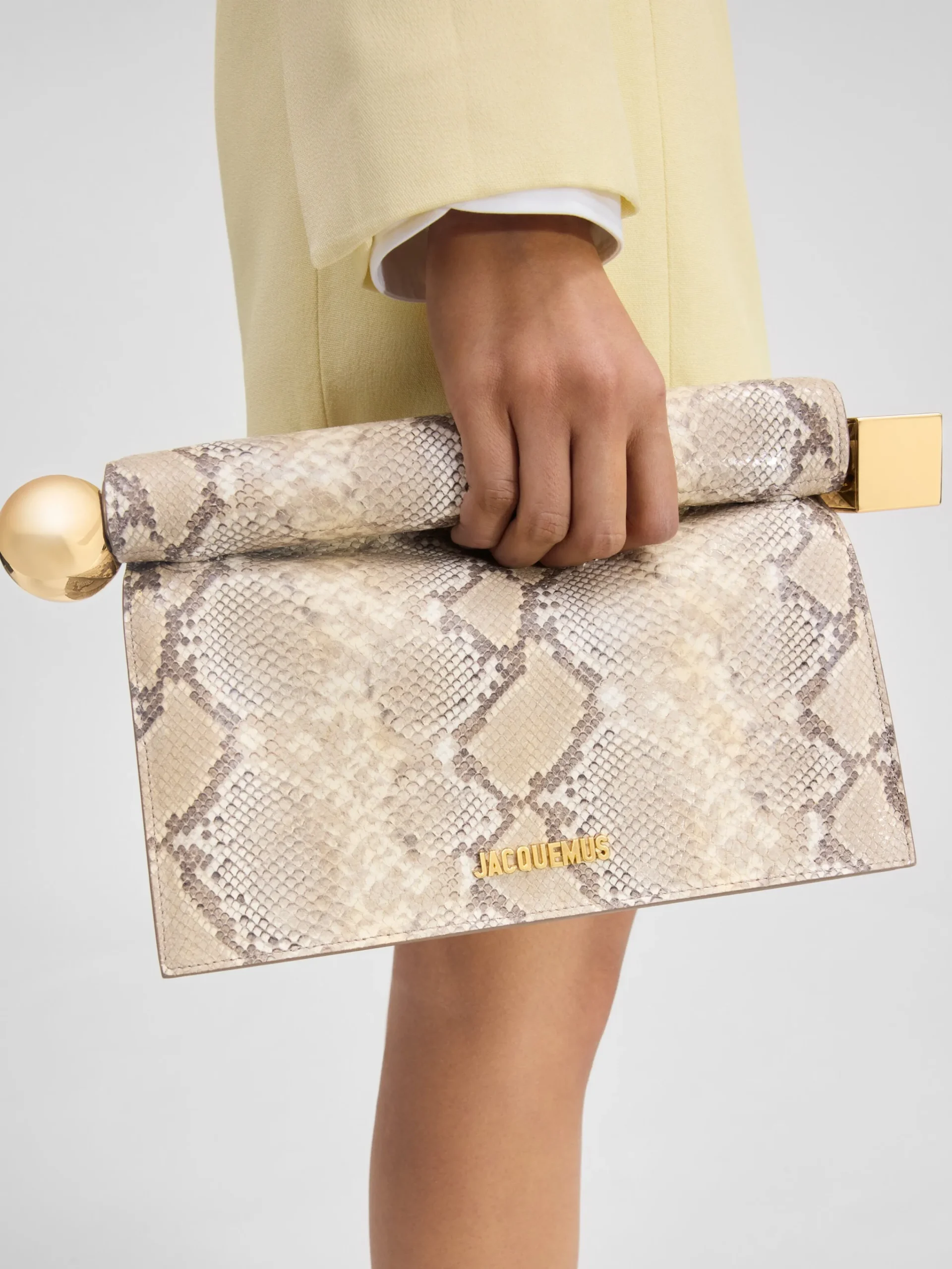 Clearance Jacquemus De Rond Carré clutch Beige