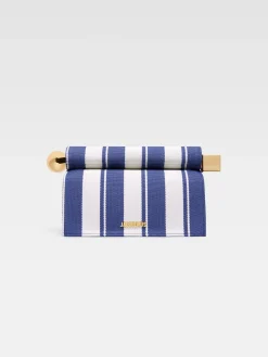 Online Jacquemus De Rond Carré clutch PrintRayureBlue