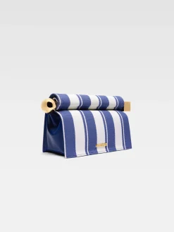 Online Jacquemus De Rond Carr&eacute; clutch PrintRayureBlue