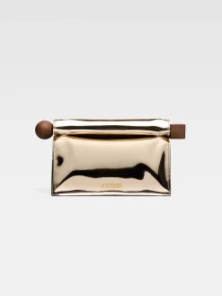 Discount Jacquemus De Rond Carré clutch Gold