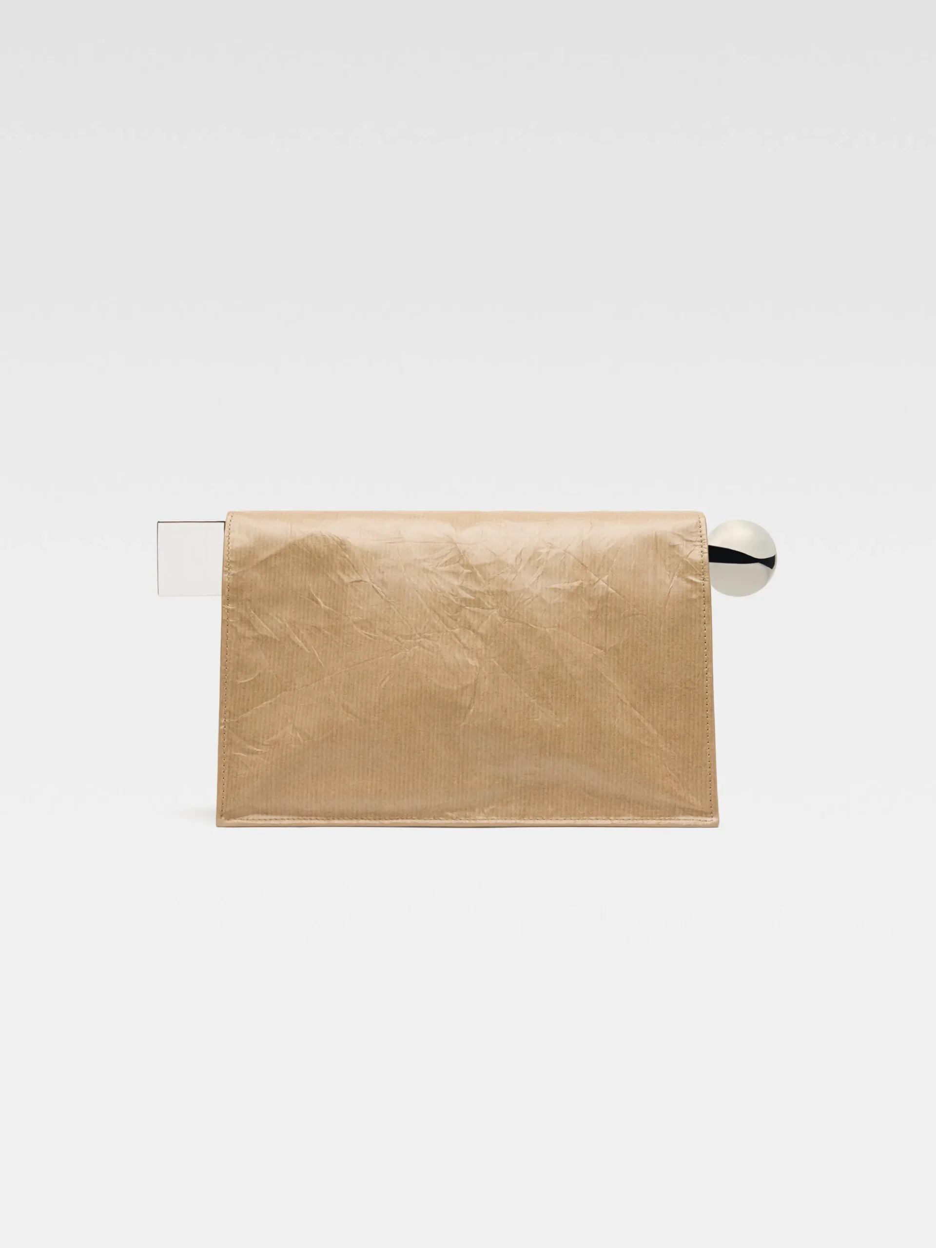 Discount Jacquemus De Rond Carré-clutch Beige