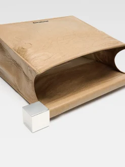 Discount Jacquemus De Rond Carré-clutch Beige